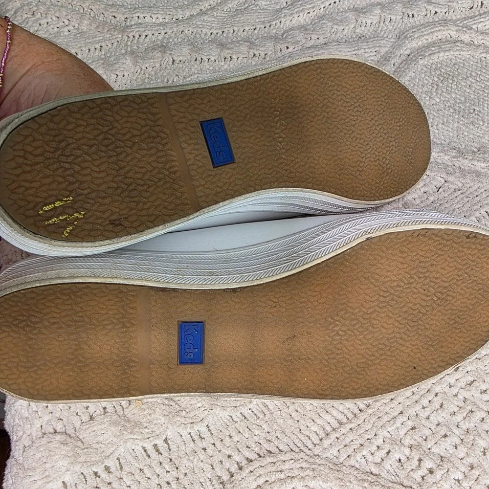 Keds Triple Kick Sneaker White Leather Platform‎ Womens 8.5 Excellent